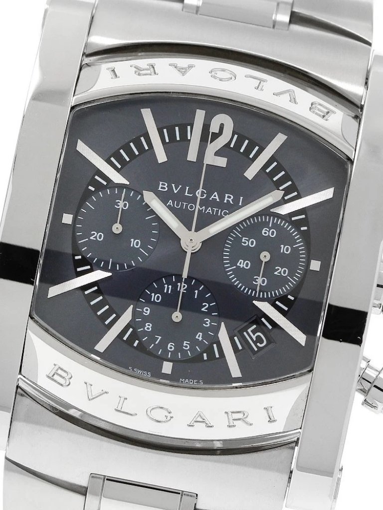 Bvlgari Assioma Aa48sch Chronograph Date Gray Dial Automatic Mens Watch949017